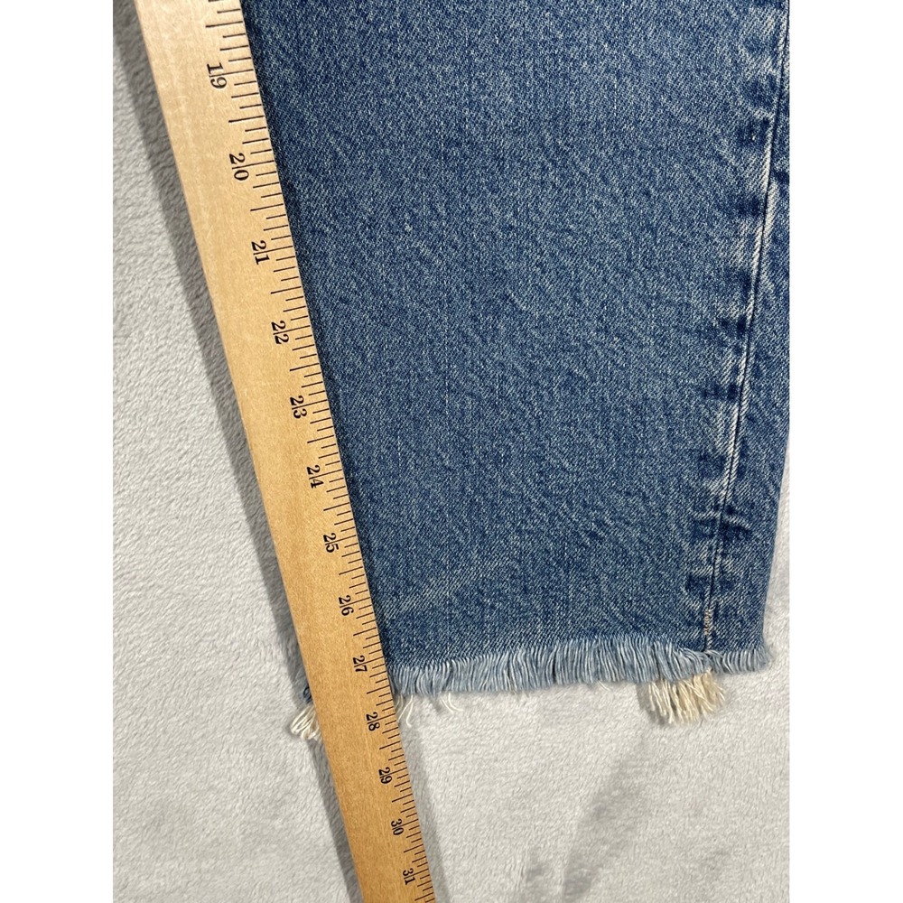Polo Ralph Lauren Slim Boyfriend Patchwork Jeans Blue Distressed Sashiko 29 NEW - Picture 9 of 11